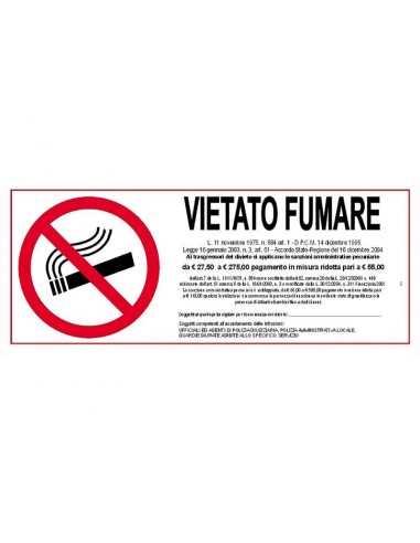 CARTELLO VIETATO FUMARE da 0,51 € - R&D Cartoleria