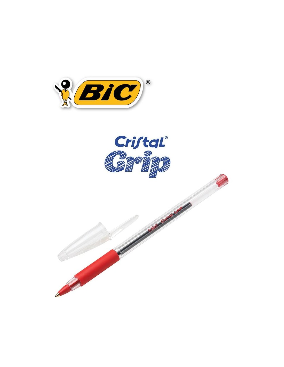 PENNA BIC CRISTAL GRIP ROSSO