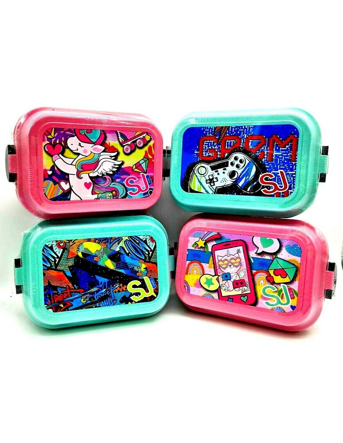 Amuse Portamerenda Compatto Per Scuola - Contenitore Per Panini 18,5x12,5x5 Cm - Adatto A Zaini E Tornister - Rosa, Prodotto In Belgio, Senza BPA