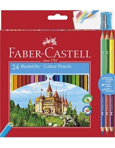 ASTUCCIO CARTONE 24 MATITE COLORATE ECO + MATITA BICOLORE FABER-CAS...